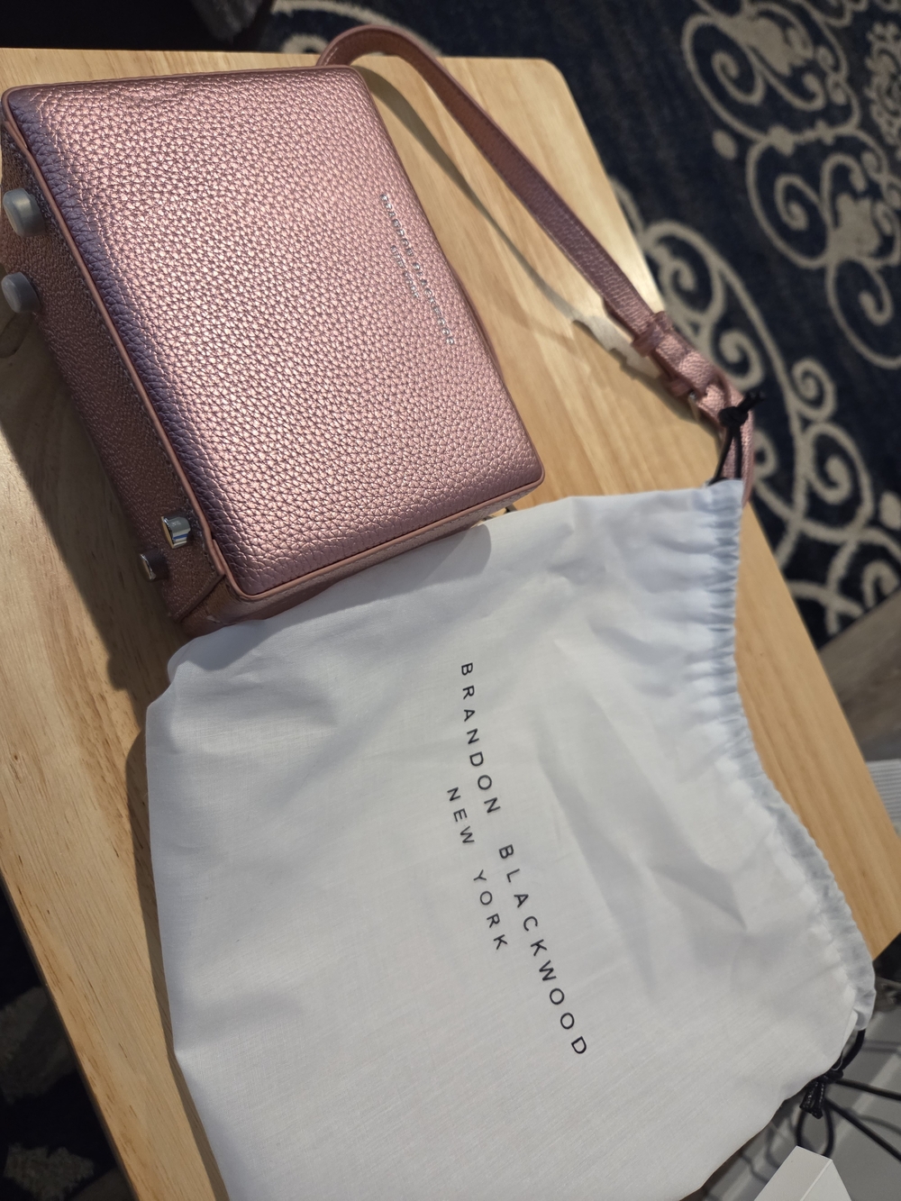 Brandon Blackwood Pink Textured Top-Handle Box Bag - Picture 6 of 16